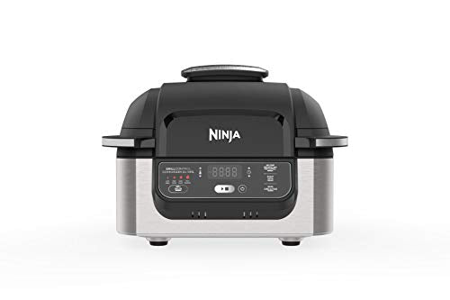 Ninja BG500C, Foodi XL 5-in-1 Indoor Grill with 4-Quart Air Fryer, Roast,  Bake, & Dehydrate