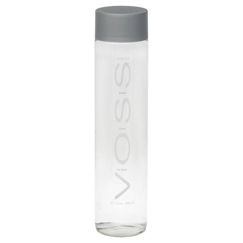 Voss Artesian Water (Flat) Glass Bottle From Norway - Large 800 Ml / 2
