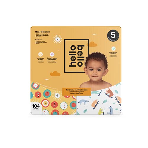 Hello Bello Disposable Diapers, Sunny Side Up & Sleepy Sloths Print, Mega  Value Pack, Size 5, 104 Count Multicolor : : Baby