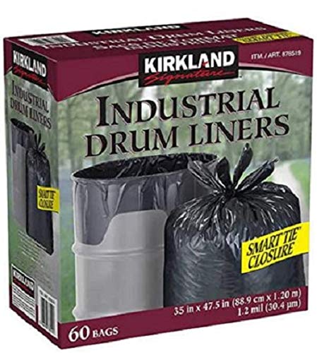 2 Packs of CR-Kirkland Signature 60 Smart Tie Industrial Drum Liner Ga