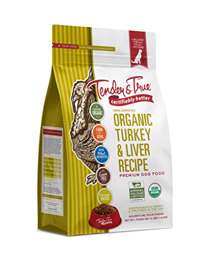 Tender & True 854006 Organic Turkey & Liver Recipe 4 Lb Bag Dry Dog Food, One Size