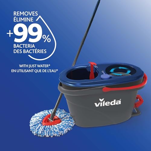 EasyWring RinseClean de Vileda - Système de vadrouille et seau à Deux réservoirs, avec 1 Recharge supplémentaire