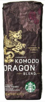 Starbucks Komodo Dragon Blend Dark Roast Whole Bean 1lb