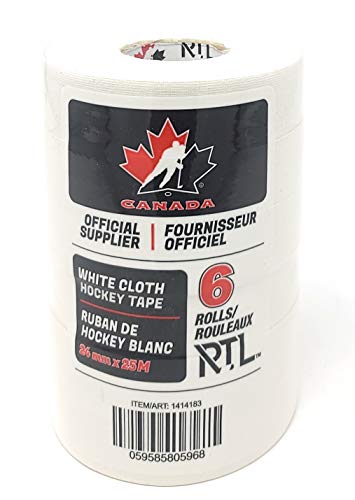 White Cloth Hockey Tape 24mm x 25 Metres, 6 Rolls