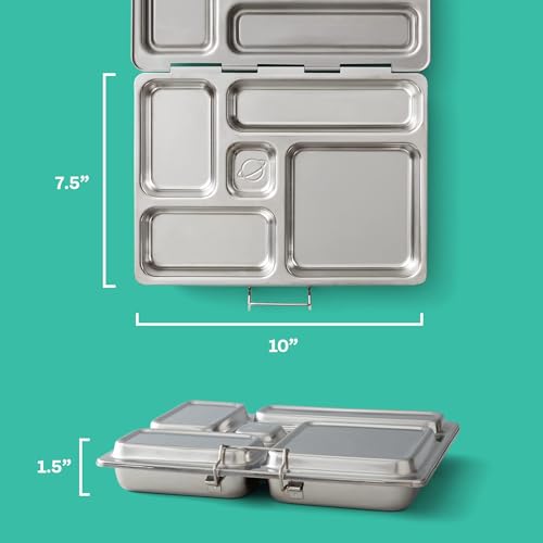 PlanetBox Rover Classic Stainless Steel Bento Lunch Box with 5 Compartments for Adults and Kids (P5000N)