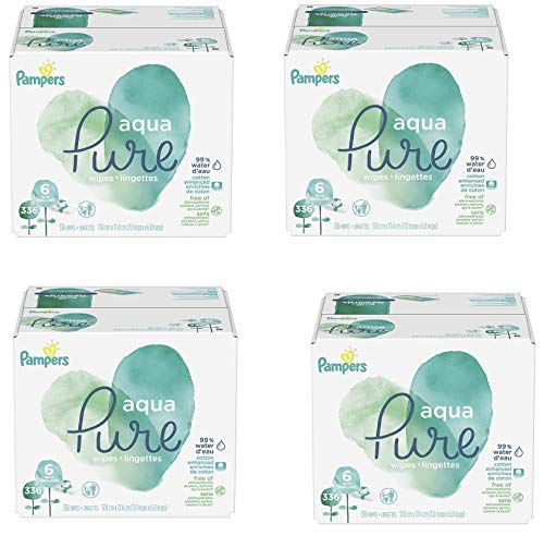 Pampers Aqua Pure 6X Pop-Top Sensitive Water Baby Wipes, 1344 Count