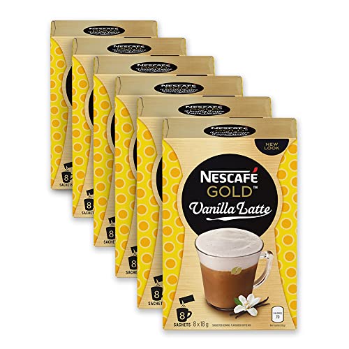 NESCAFÉ Gold Vanilla Latte Instant Coffee, 6 Pack, 48 Sachets