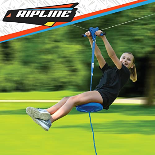 Ripline 50 ft Zipline Kit with Included Seat | Kids Zip line Kit - Backyard Zip line - Great Zipline Kit for Kids and Teens - Home Zipline Kit - Recommended Ages 8+ (RIP.995CTC)