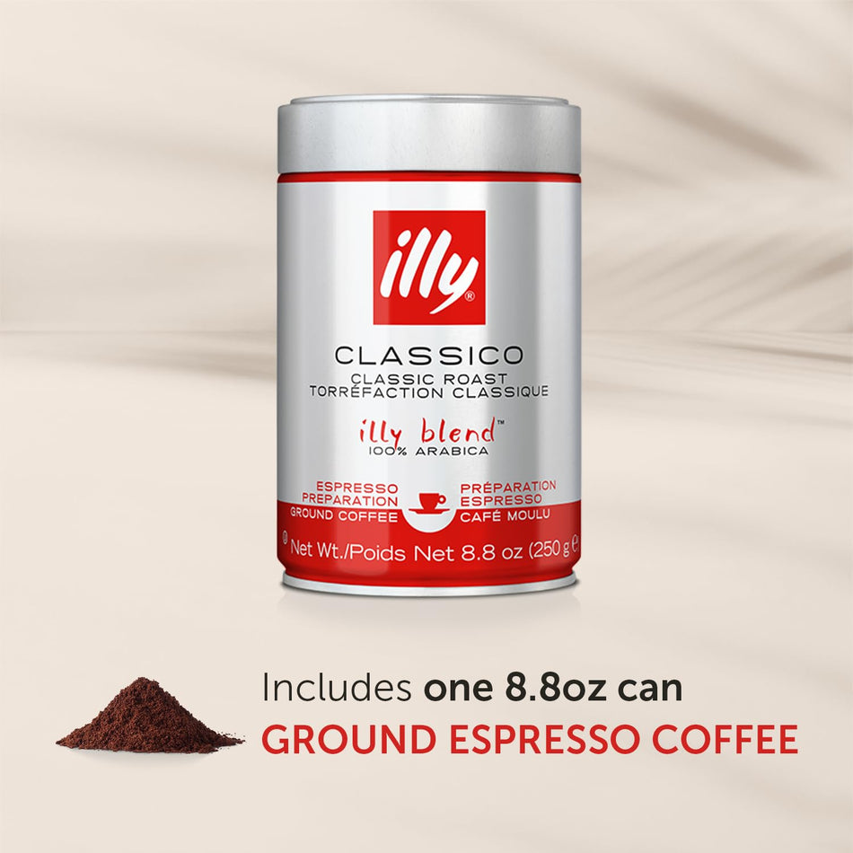illy caffè Ground Espresso Medium Roast Coffee 8.8 Ounces