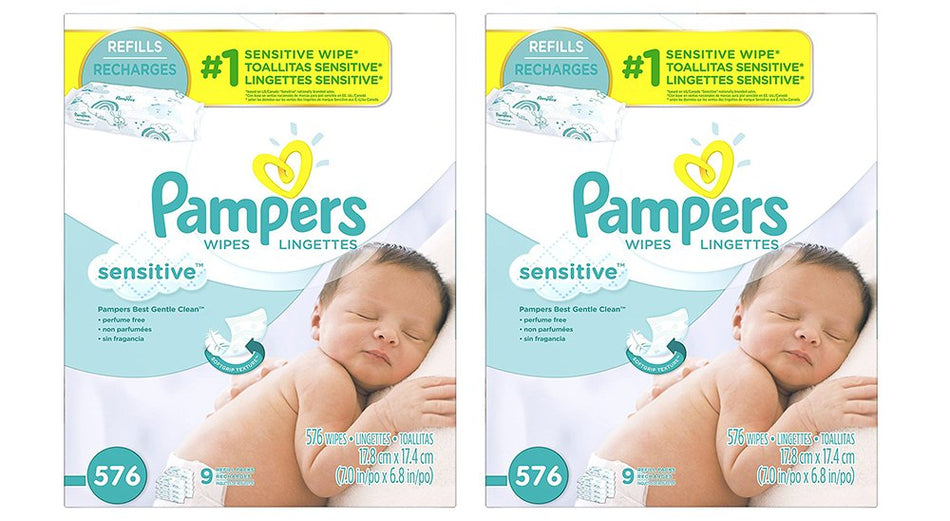 Pampers Baby Wipes Sensitive Refill, 9x Refill / 576 Count (2 Pack)