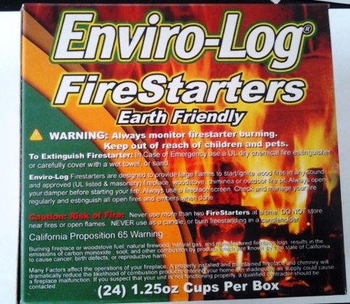 NEW Enviro-Log Environment Friendly Firestarters 2 PACK (48 firestarters) for Fireplace Wood Stove Fire Pit