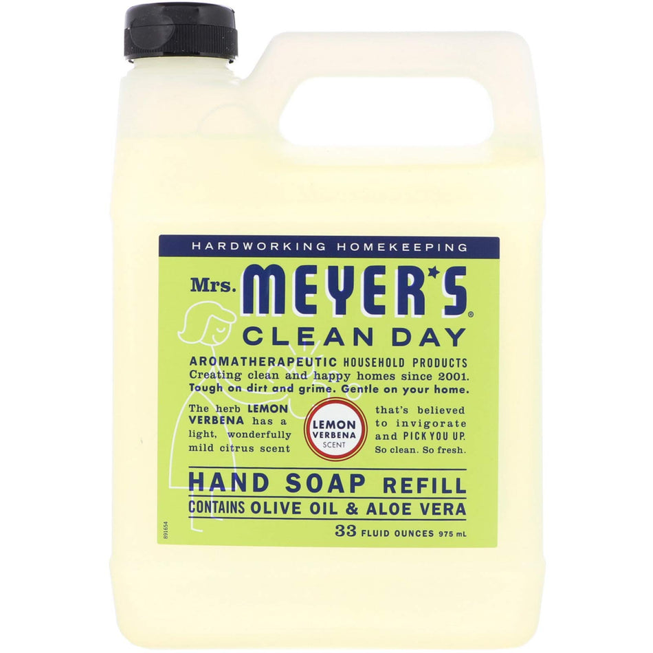 Mrs. Meyers Clean Day Hand Soap Refill - Lemon Verbina, 975 ml (Pack of 4)