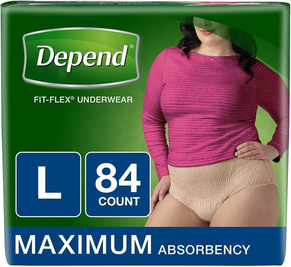 Depend Women's Maximum Absorbency Underwear, Large