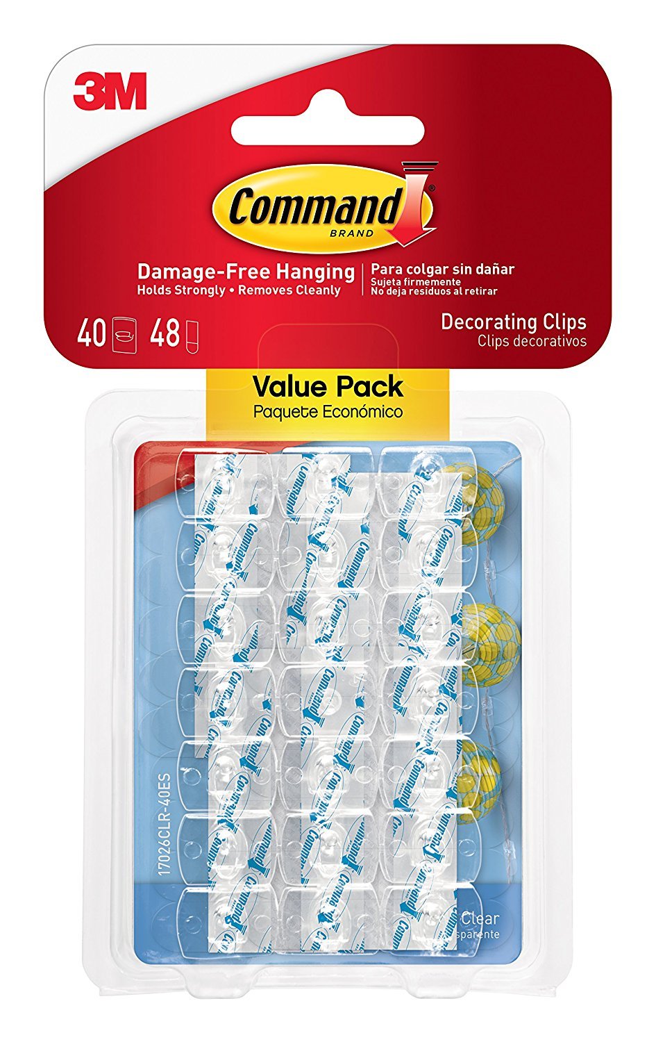 Command Decorating Clips LHQS4, Clear, 80-Clips