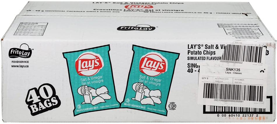 Lay's Salt & Vinegar 40g (40 Pack)