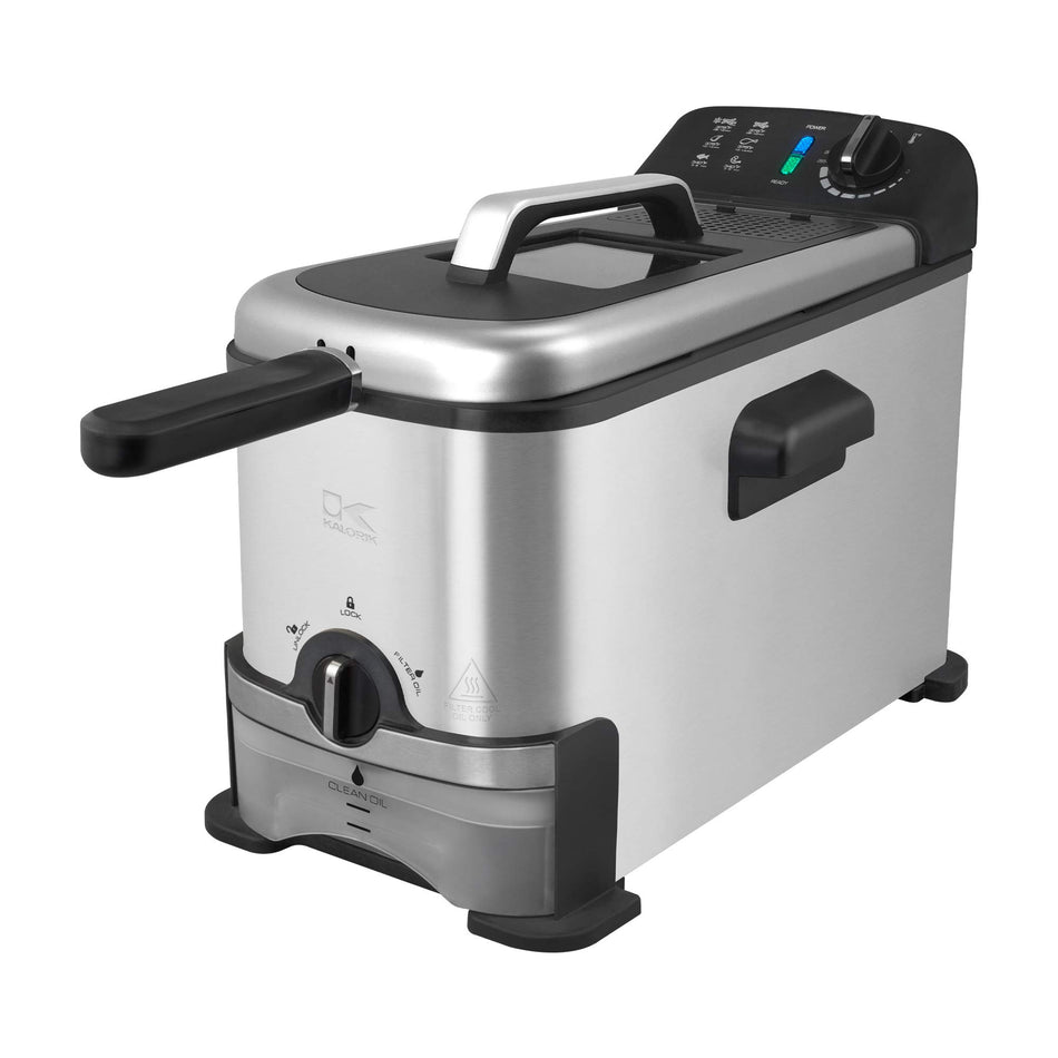 Kalorik® 3.2 Quart Deep Fryer with Oil Filtration, Stainless Steel