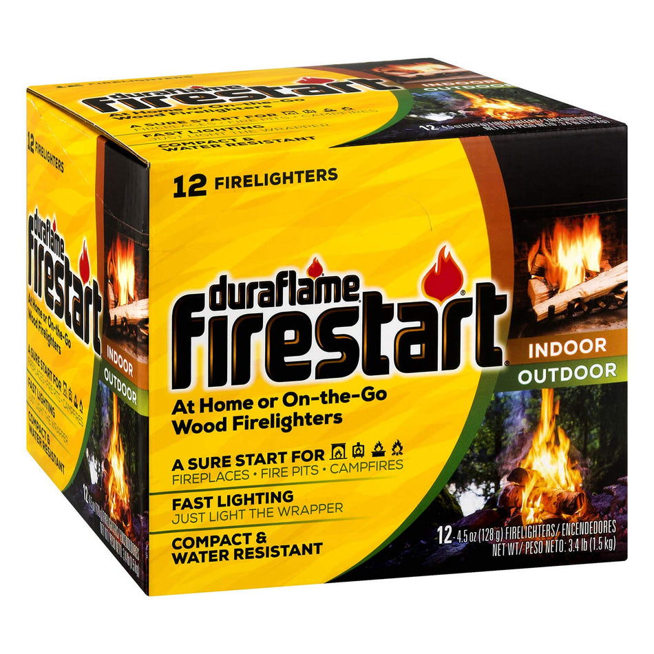 duraflame Firestart Indoor/Outdoor Firelighters, 12 Pack, Yellow