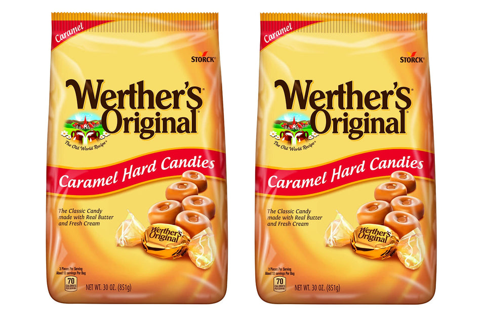 Werthers Original Caramel Hard Candies 30 Oz Stand Up Bag (Pack of 2)
