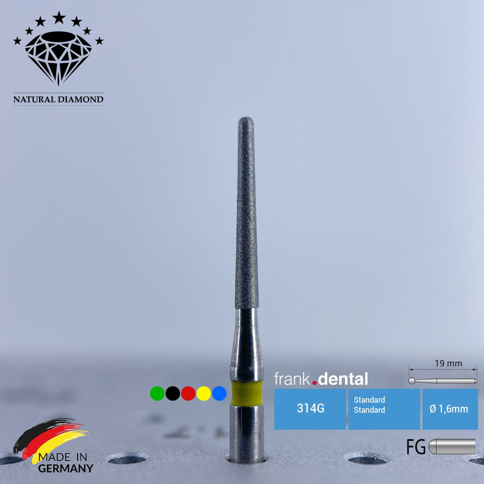 Dental Natural Diamond Bur - 856L Dental Burs  - For Turbine - 5 Pcs