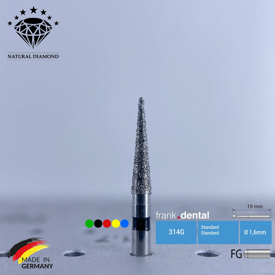 Dental Natural Diamond Bur - 858 Dental Burs - For Turbine - 5 Pcs