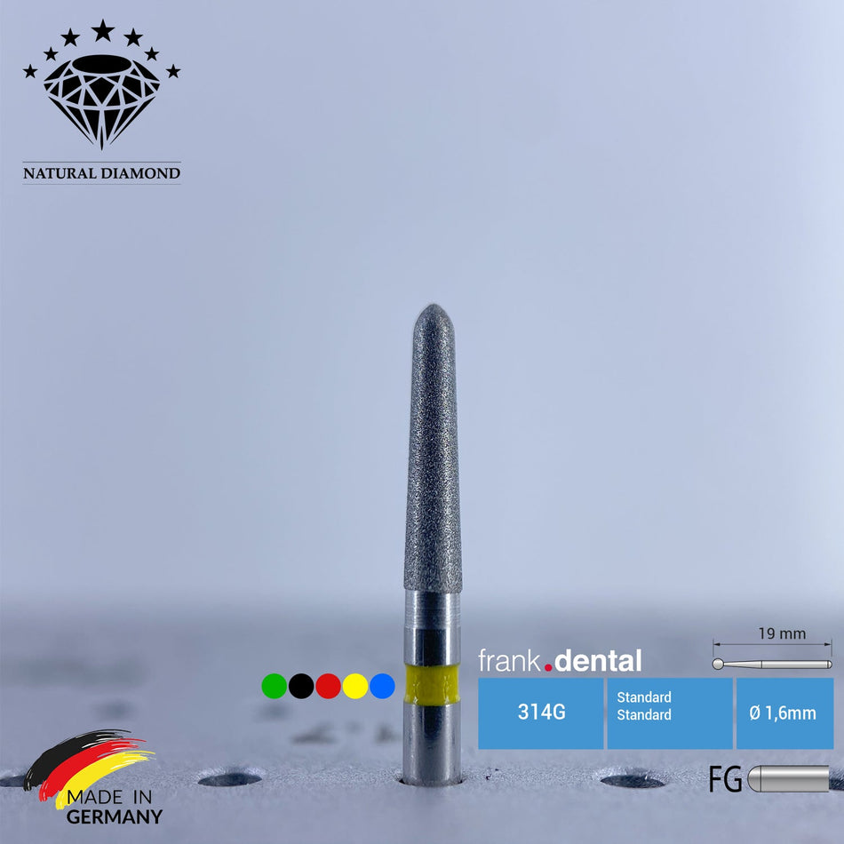 Dental Natural Diamond Bur - 878K Dental Burs - For Turbine - 5 Pcs