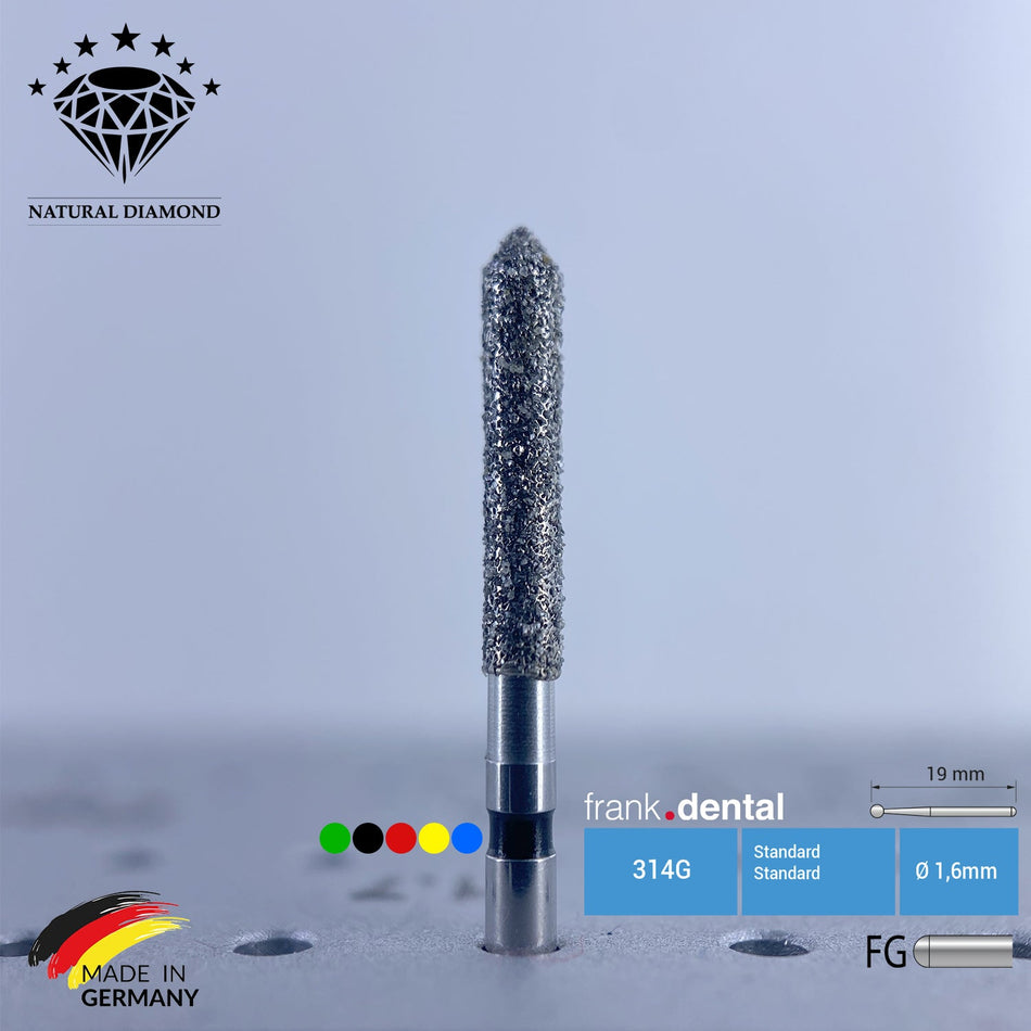 Dental Natural Diamond Bur - 886 Blue Belt Dental Natural Diamond Burs - For Turbine - 5 Pcs