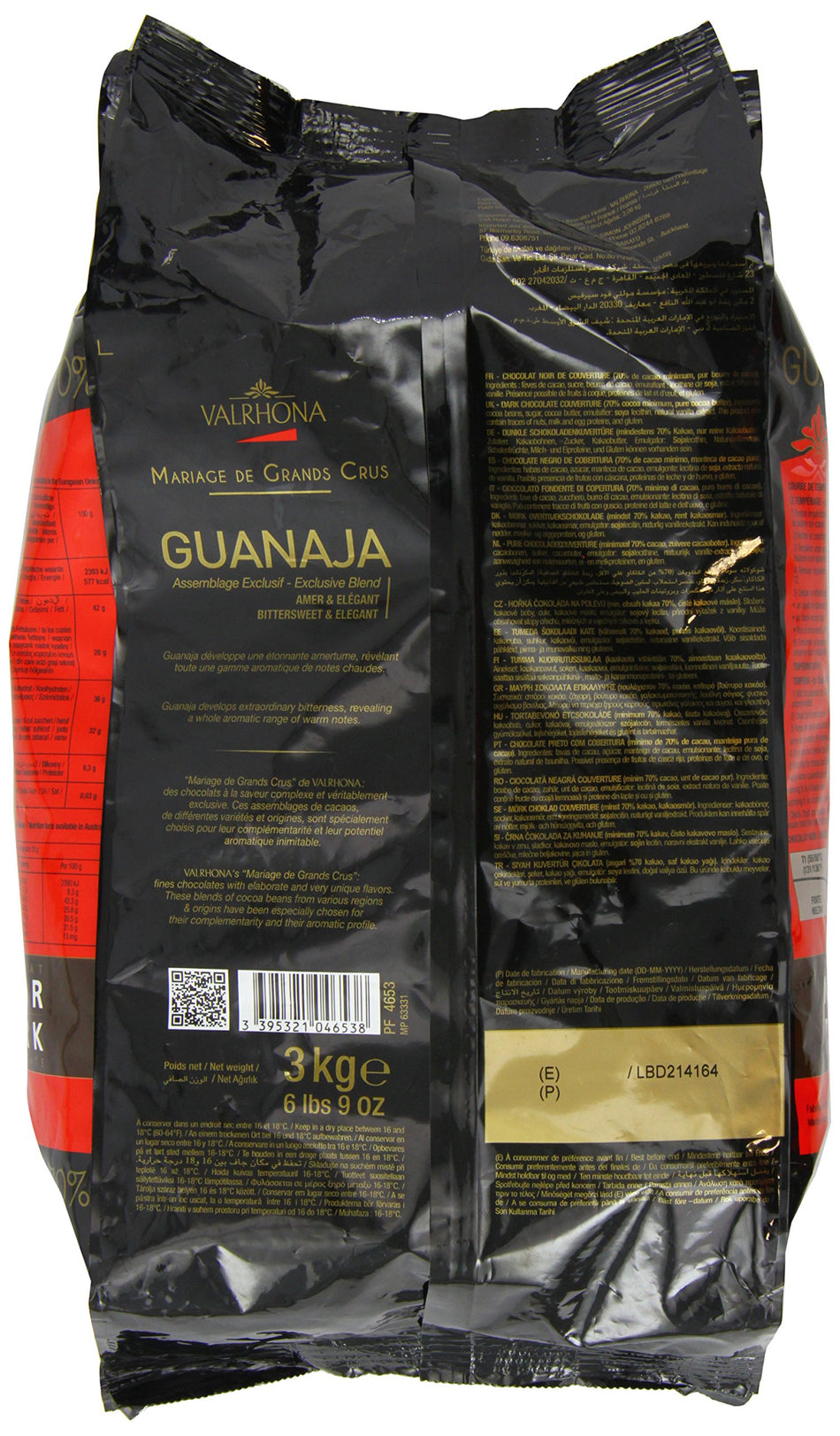 Valrhona Guanaja 70 Percent Chocolate Beans Bag 3 Kg