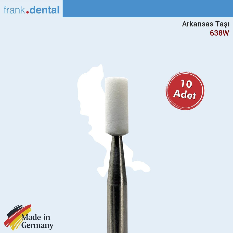 Frank Dental - Arkansas Stone 638W - 10 Pcs - Composite and Ceramic Abrasive