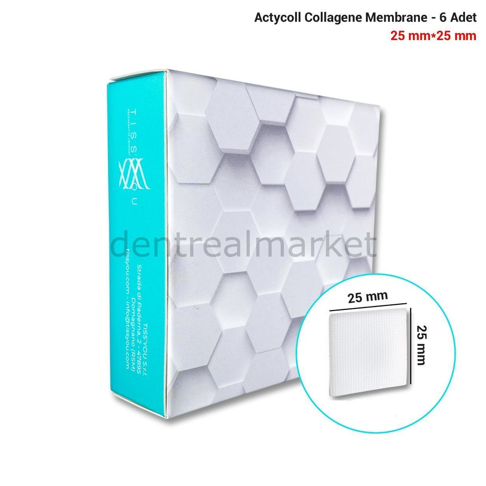 Actycoll - Dental Collagene Membrane - 25*25 mm - 6 Pieces