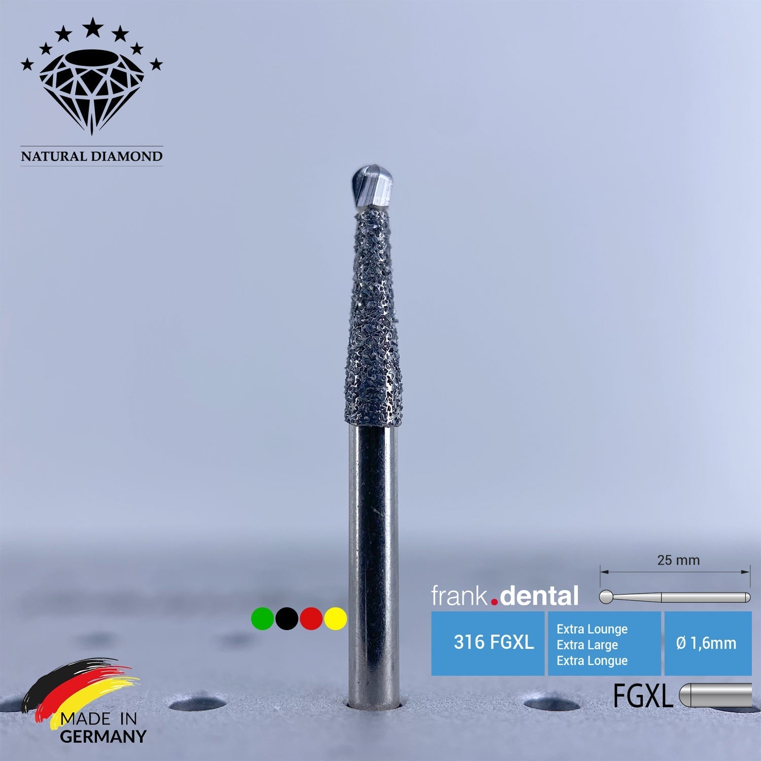 Frank Dental - Dental Natural Diamond Bur - Natural Diamond Bur - Epolman - 389 - 2 Pieces