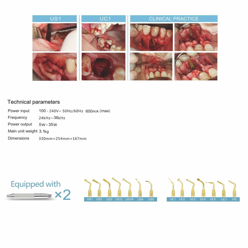 Woodpecker - Dte Ultrasurgery US - II Ultrasonic Bone Cutter With Led Handpiece - Piezosurgery