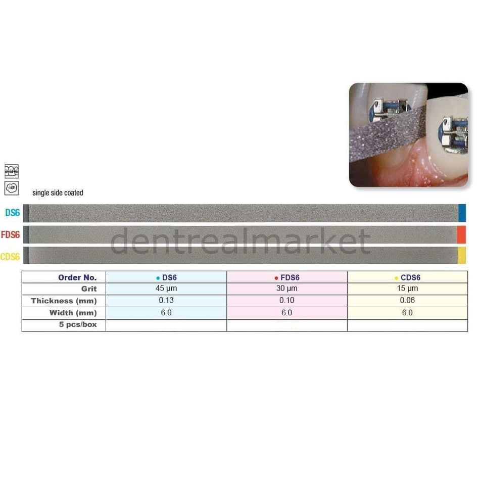 Frank Dental - Metal Diamond Interface Sander - Diamond Strip 6 mm