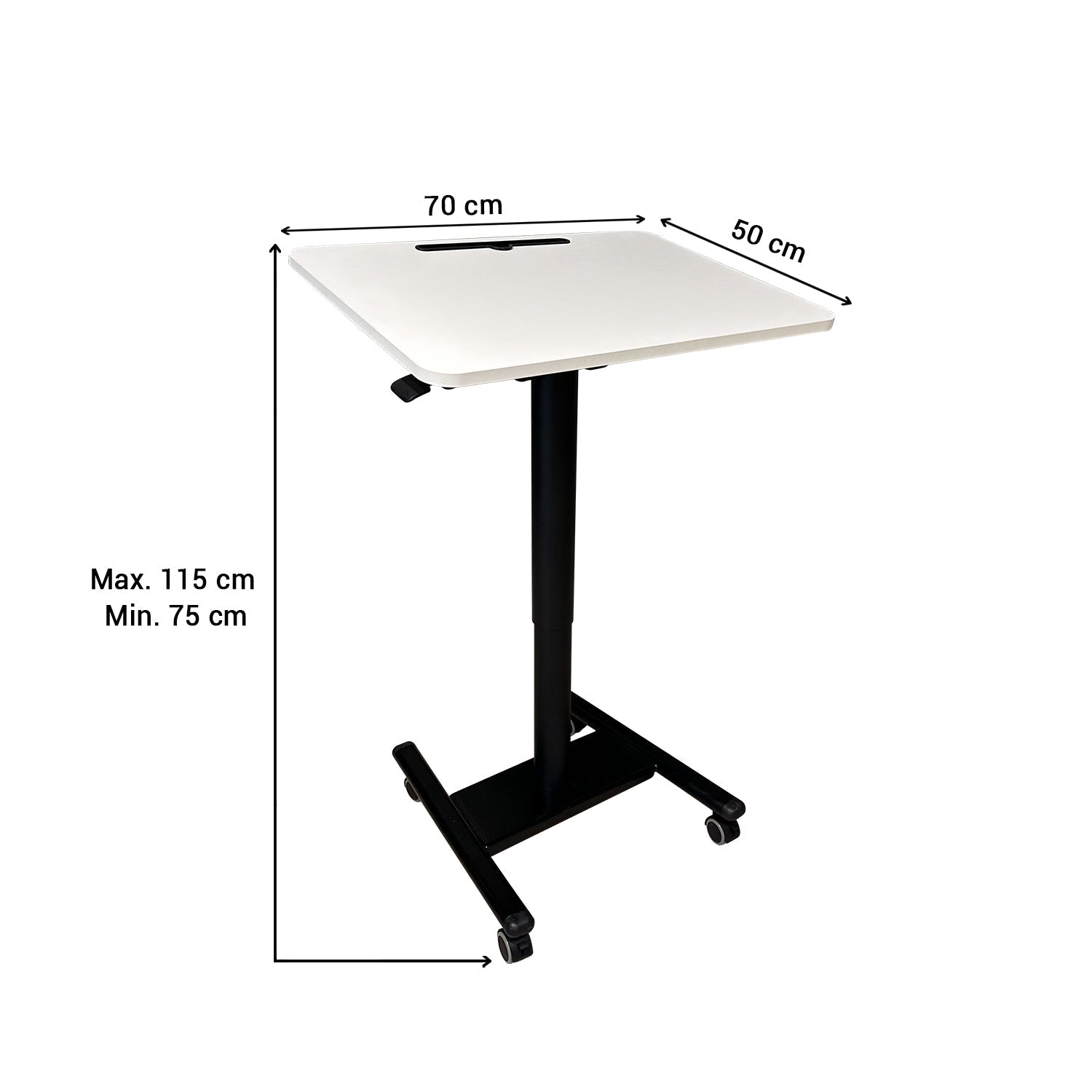 Dentreal - Movable Height Adjustable With Socket Mobile Laptop Cart - Trolley - Scanner Stand