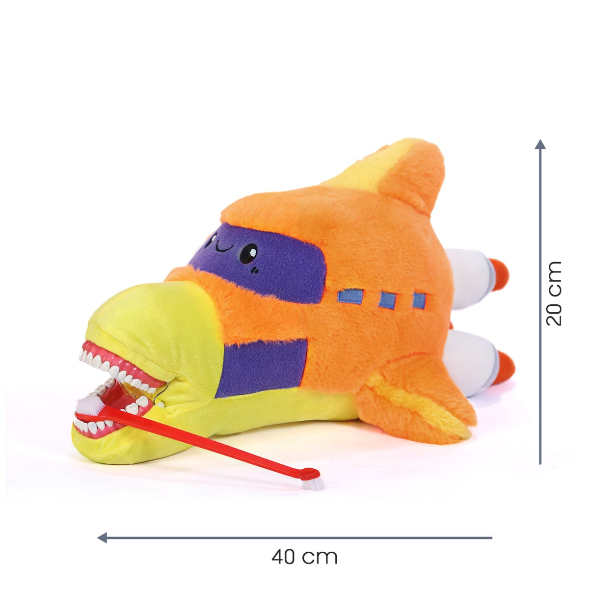 Sunray - Orange Rocket Plane Tooth Brush Teaching Model