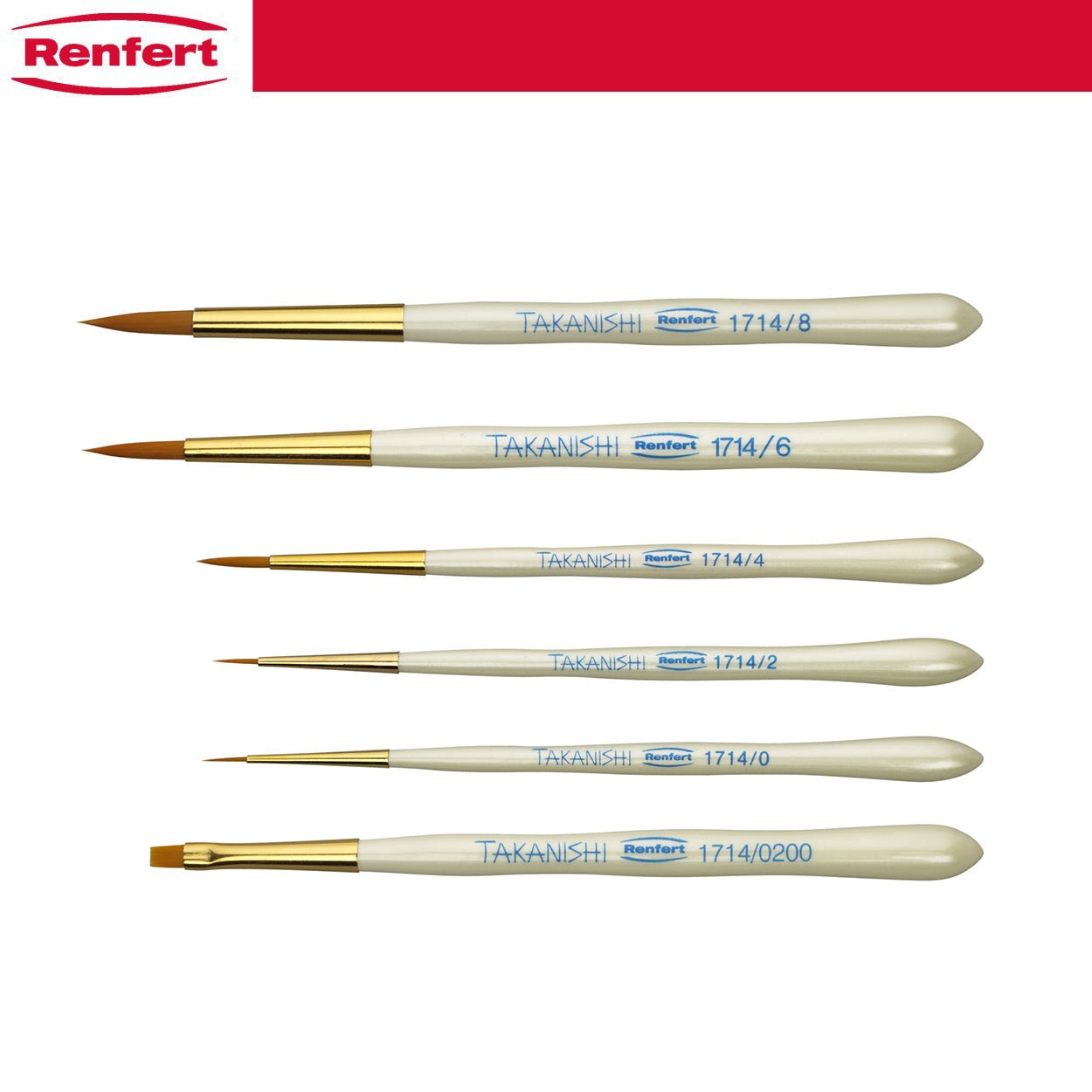 Renfert - Takanishi Synthetic Bristle Brush Refill 2 Pieces - Size:3