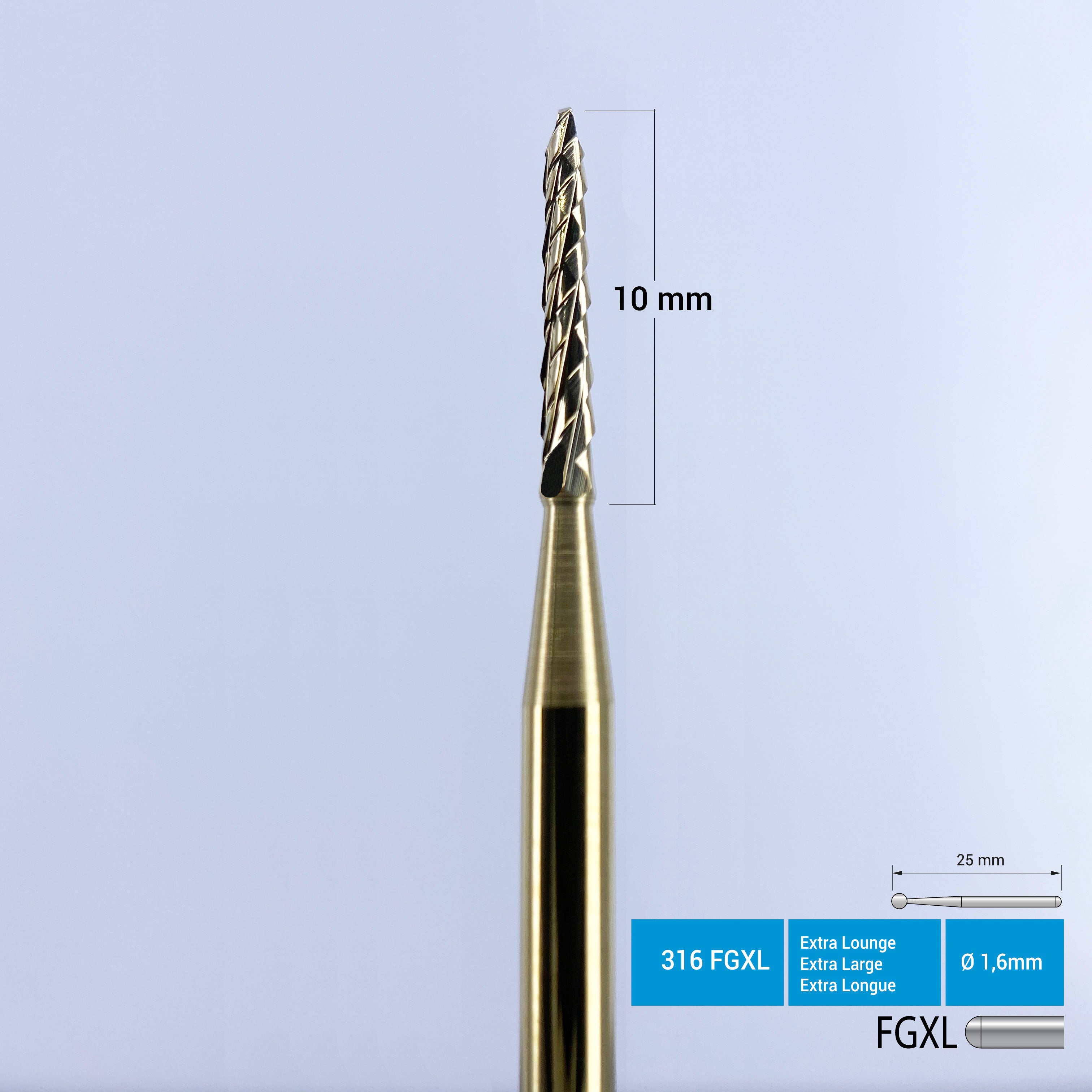 Frank Dental - Titanium Coated Carbide Lindemann Bone Cutter - 162A FG