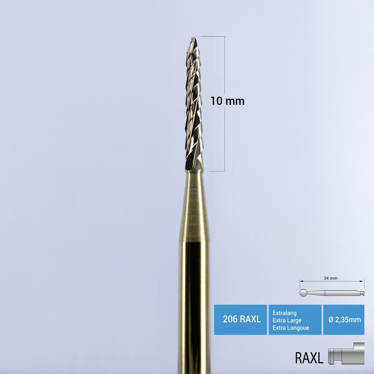 Frank Dental - Titanium Coated Carbide Lindemann Bone Cutter - 162A RA