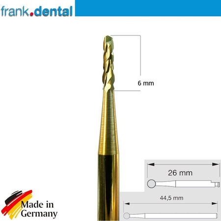 Frank Dental - Titanium Coated Carbide Lindemann Bone Cutter - 163A HP