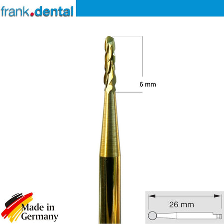 Frank Dental - Titanium Coated Carbide Lindemann Bone Cutter - 163A RAL