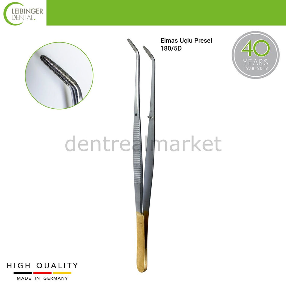 London College Diamond Coated  Tooth Tweezers - 15 cm