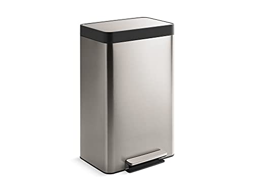 Kohler Gallon Step Trash Can, Black Stainless