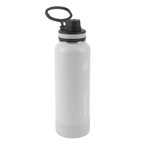 ThermoFlask Double Wall Vacuum Insulated Stainless Steel Water Bottle, 1.2 Litre, 2-Pack, Ice Grey/Azure