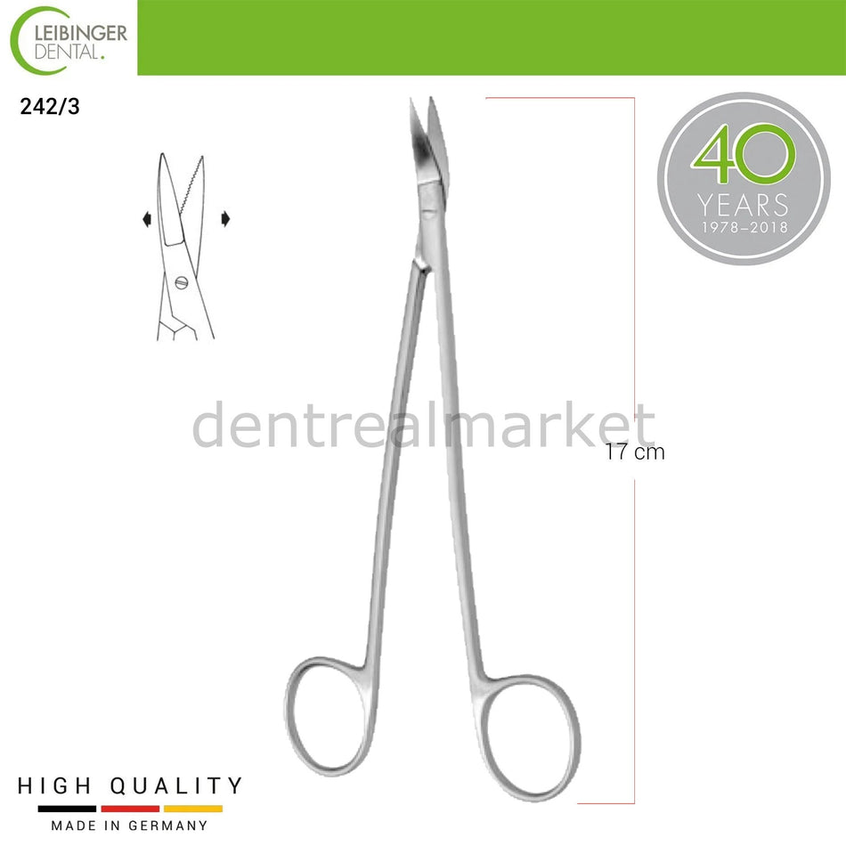 Iris Serrated Surgical Scissors - Stainless Steel - Curved - 17 cm