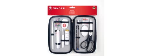 SINGER | Sewing Kit for Adults and Kids - Basic Beginner Friendly Set - Includes Threader, Scissors, Needles, Case & More (11 pcs), Black