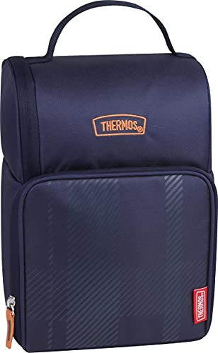 Thermos Kids Dual Lunch Box, Navy Plaid