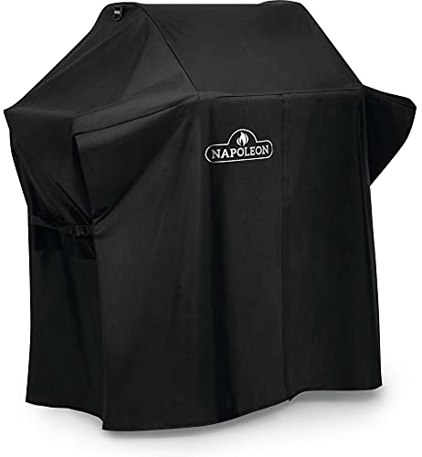 Napoleon BBQ Grill Cover for Rogue 525 Series Grill Cover - Black BBQ Cover, Water Resistant, UV Protected, Air Vents, Velcro Closure, Hanging Loops, Adjustable Buckled Straps to Secure Cover