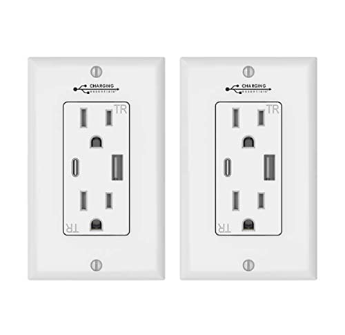 in - Wall USB A & C Receptacles Tamper Resistant - 2 Pack