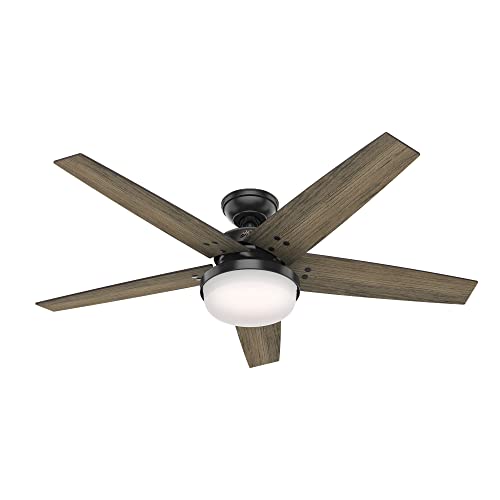 Hunter 50033 Brenham 52" Ceiling Fan with LED Lights and Remote, Matte Black