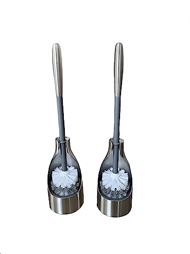 Set of 2 Stainless Steel Toilet Brush Caddy