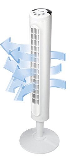 HONEYWELL HYF023WC 38" Comfort Control™ Tower Fan, White, with Oscillation, LED Display, Auto-Off Timer and Easy-Touch Controls